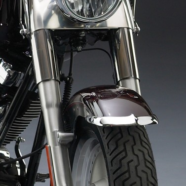 Cast Front Fender Tips; 2-Piece Set for Harley-Davidson® FLSTF Models