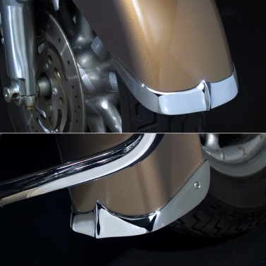 Cast Front Fender Tips; 2-Piece Set for Harley-Davidson® FLTR Models