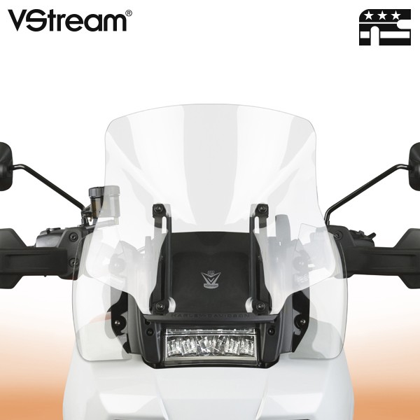 N20414 VStream® Low Beaded Windscreen and Deflectors for Harley